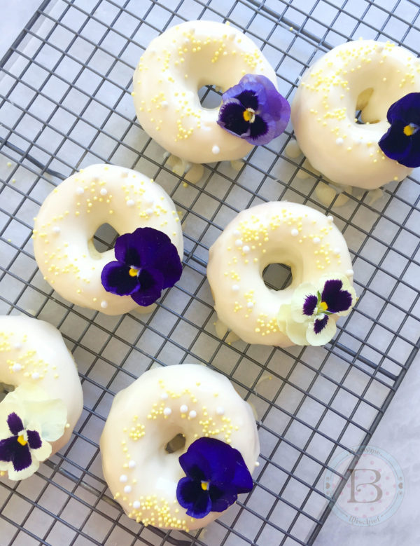 Lemon Buttermilk Donuts with Honey Cream Cheese Frosting by Brownie Mischief