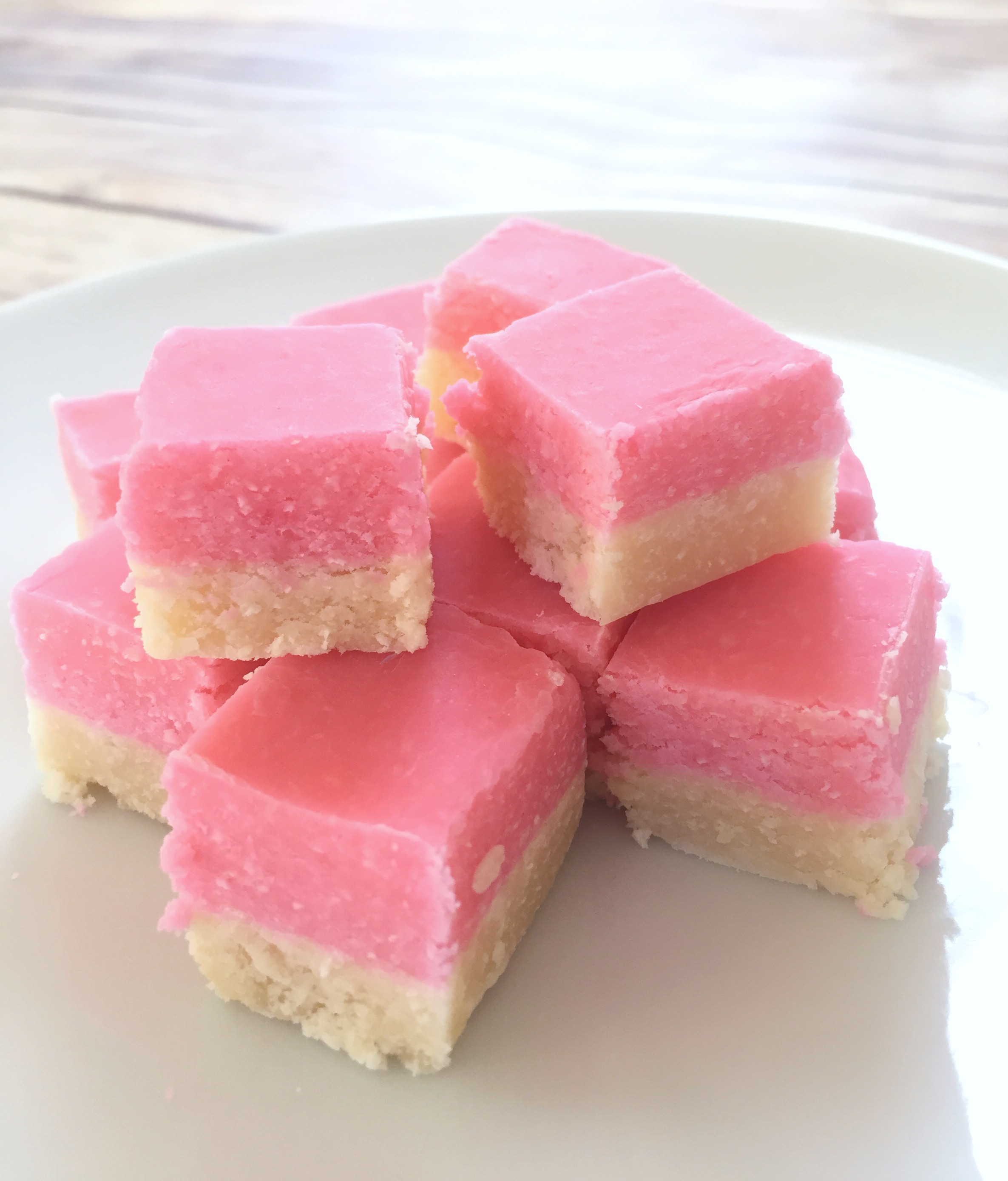Honeydukes Inspired Pink Coconut Ice Cake – Brownie Mischief