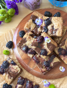 Blackberry Dark Chocolate Blondies