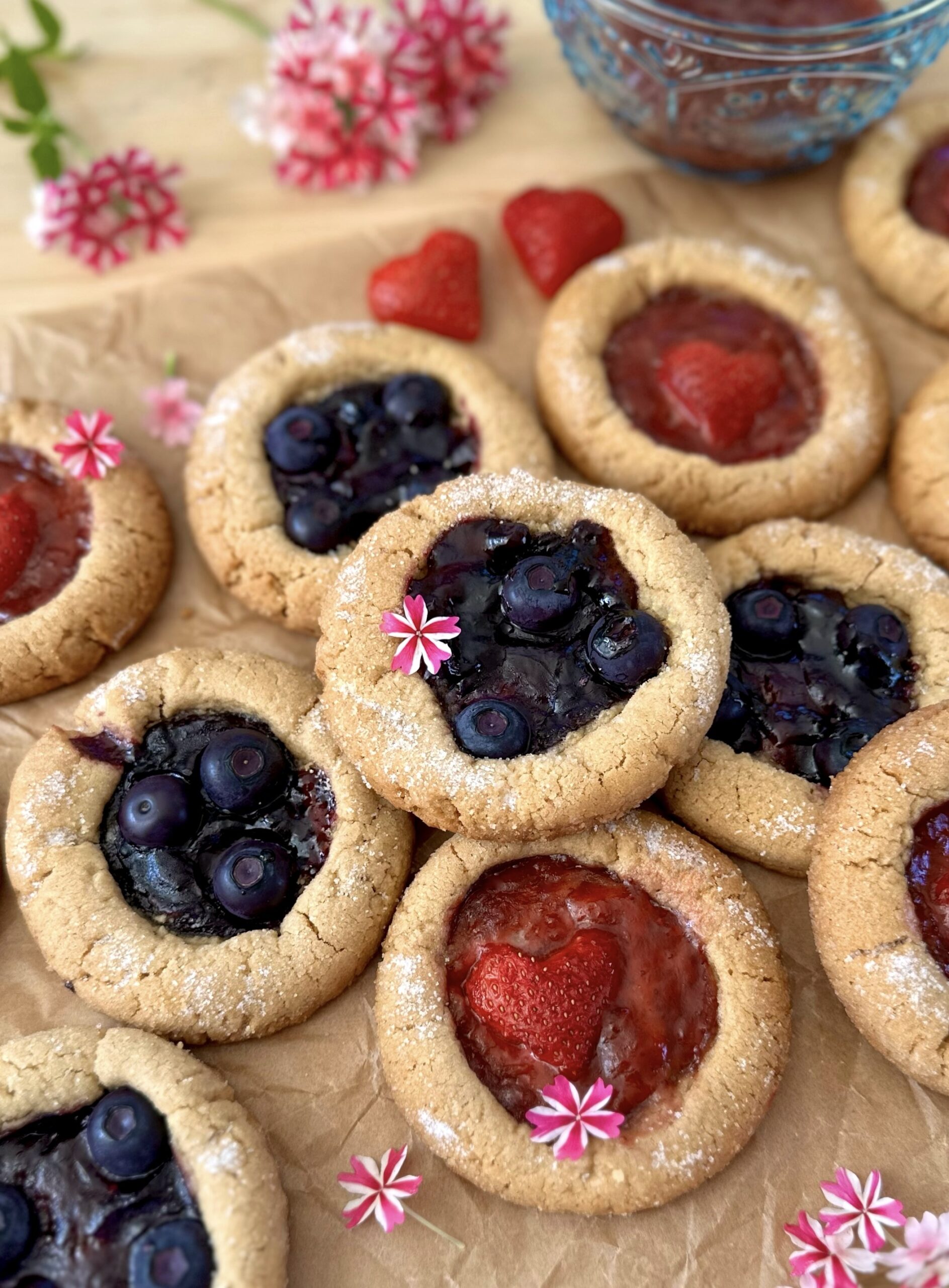 Bakery style PB & J cookies by Brownie Mischief