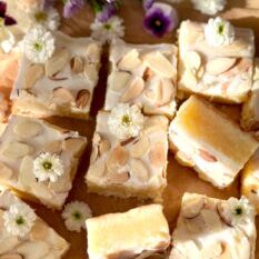 Iced Almond Brownies