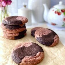 Dark Chocolate Strawberry Marble Cookies
